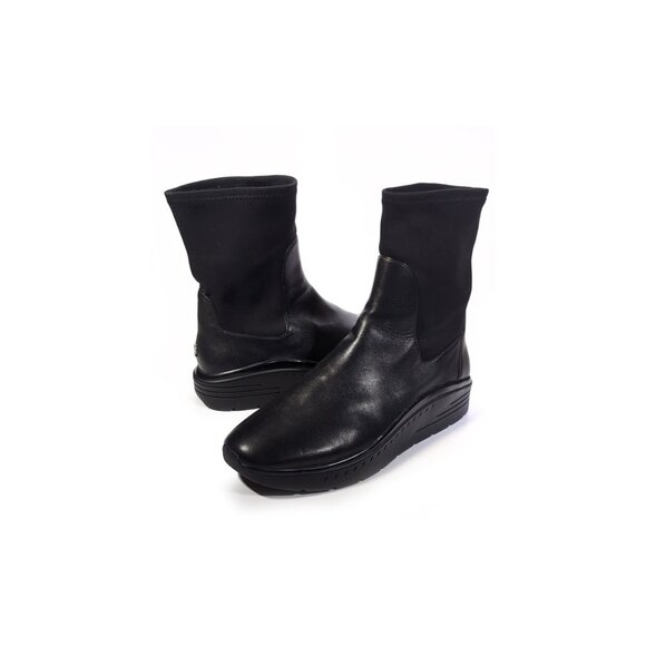 STUART WEITZMAN Boots Black Leather EVONNA BOOTS Women's 10.5 - Picture 2 of 7